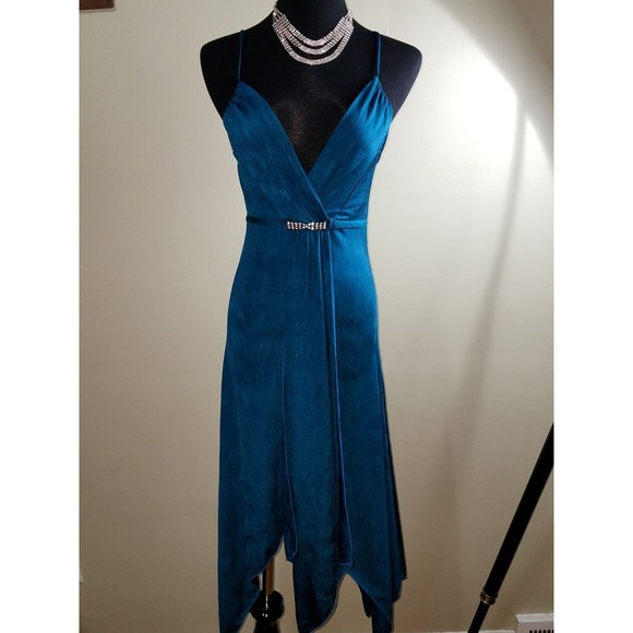 Teal Blue After Five Dress by Kitty, Size S NWOT - Picture 1 of 7
